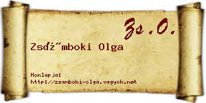 Zsámboki Olga névjegykártya