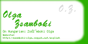 olga zsamboki business card